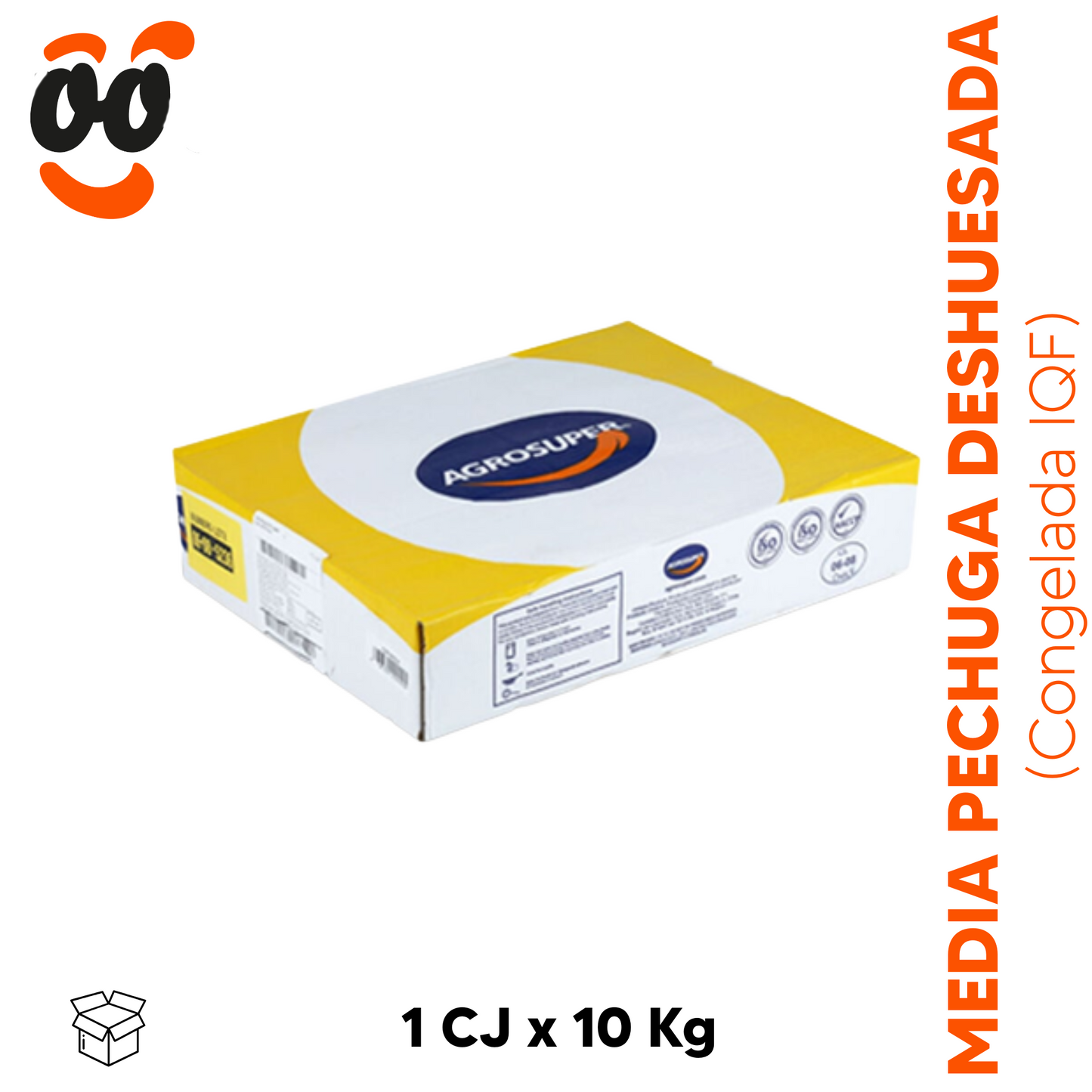 Media Pechuga Deshuesada IQF Agrosuper (Caja 10Kg prom)