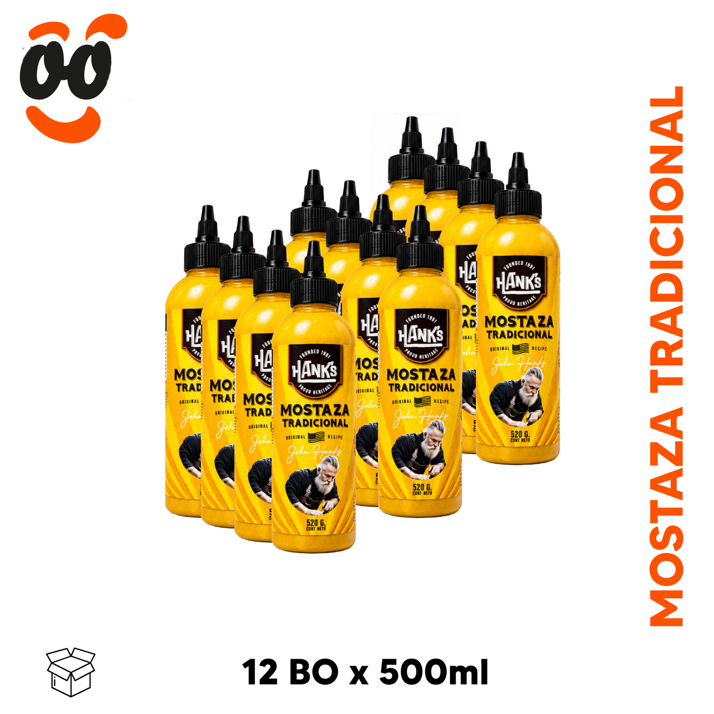 Hanks Mostaza Tradicional (Caja 12x500ml)