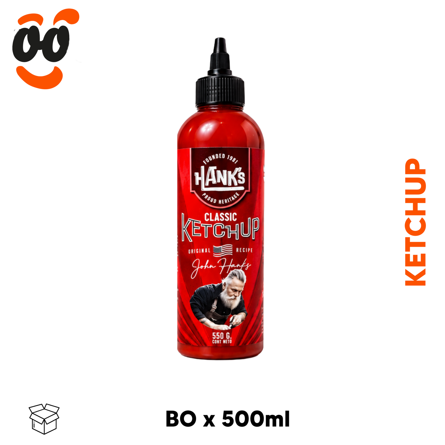 Hanks Ketchup (Botella 500ml)
