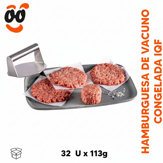 Hamburguesa de Vacuno Smash (Caja 32Ux113g)