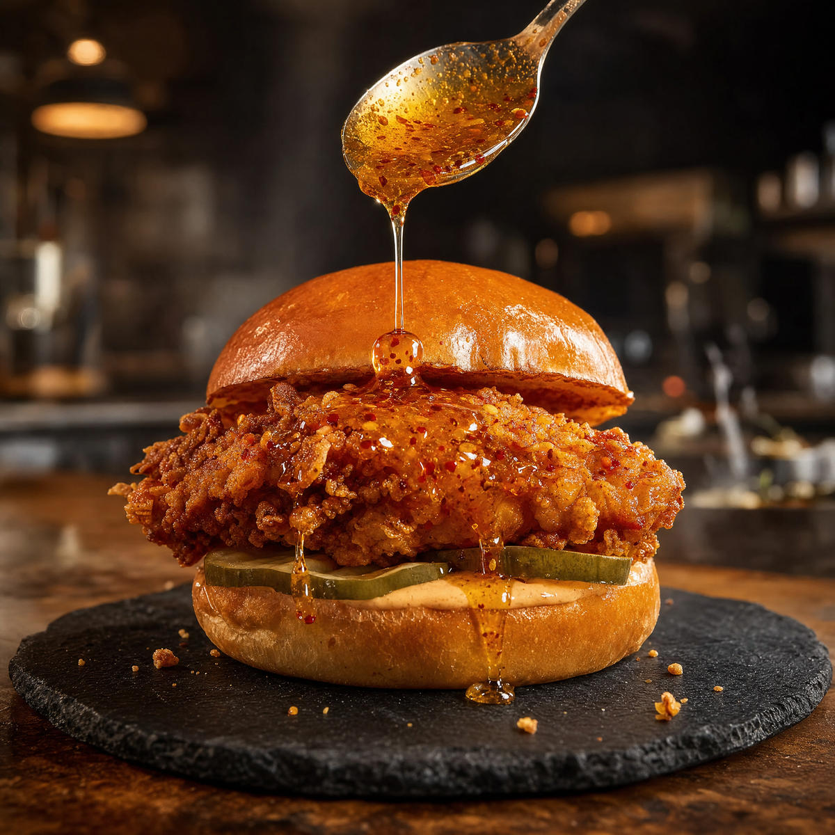 Hanks Hot Honey (Próximamente) — servido en plato [lafoy-ambientada]