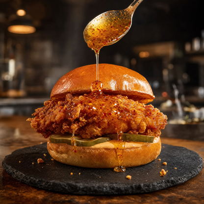Hanks Hot Honey (Próximamente) — servido en plato [lafoy-ambientada]
