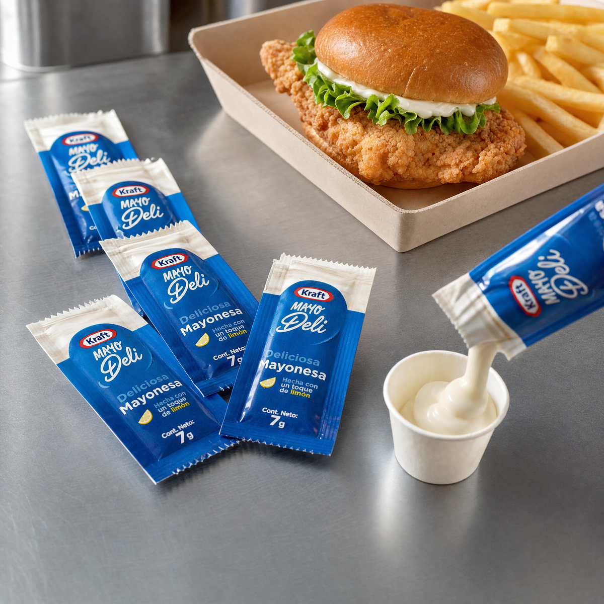 Sachet Mayodeli KRAFT 500x7g — servido en plato [lafoy-ambientada]